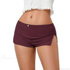 Flower Decor Slit Hem Bodycon Short