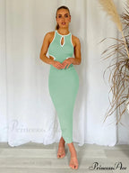 For Gown Figure-Hugging Cutouts Midi Women