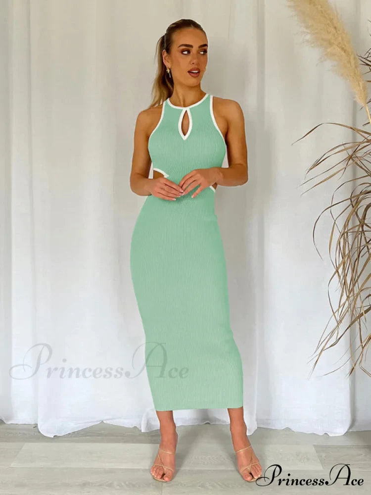 For Gown Figure-Hugging Cutouts Midi Women
