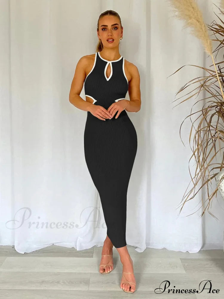 For Gown Figure-Hugging Cutouts Midi Women
