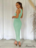 For Gown Figure-Hugging Cutouts Midi Women