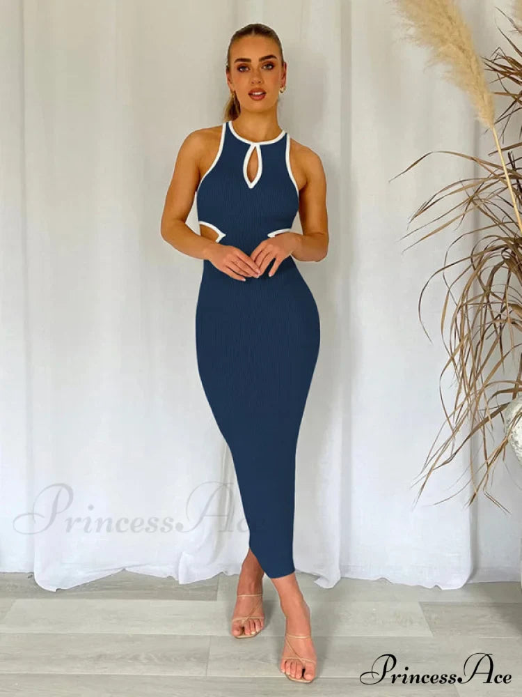 For Gown Figure-Hugging Cutouts Midi Women
