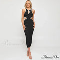 For Gown Figure-Hugging Cutouts Midi Women