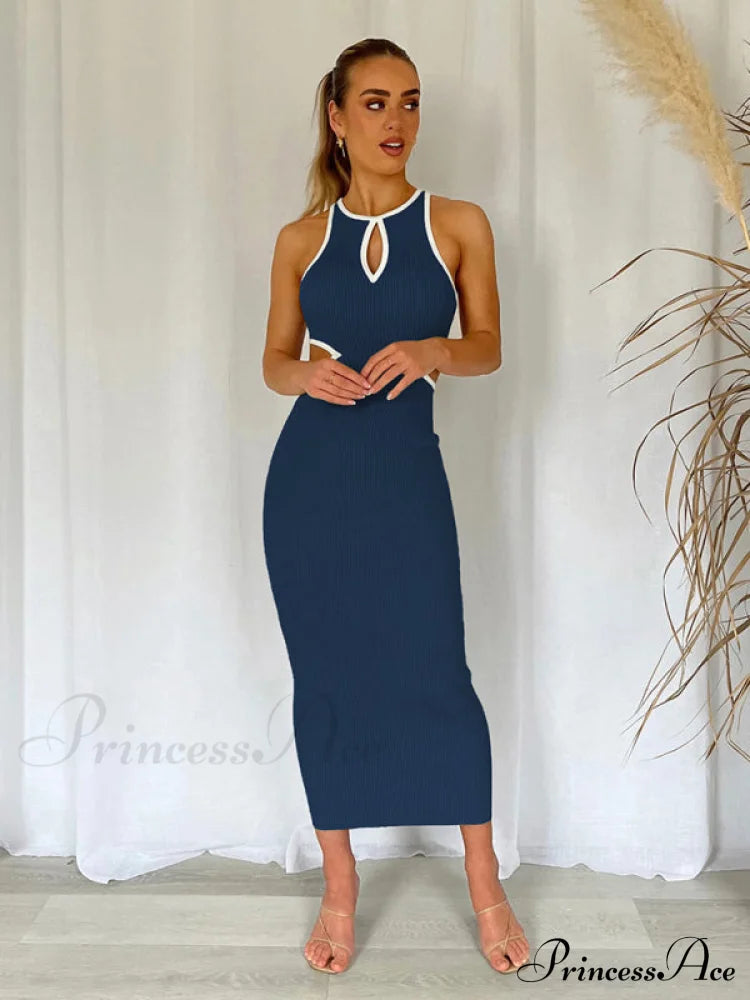 For Gown Figure-Hugging Cutouts Midi Women