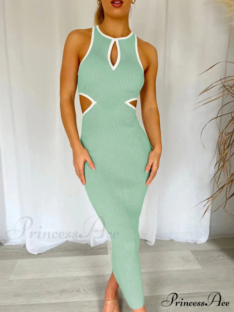 For Gown Figure-Hugging Cutouts Midi Women