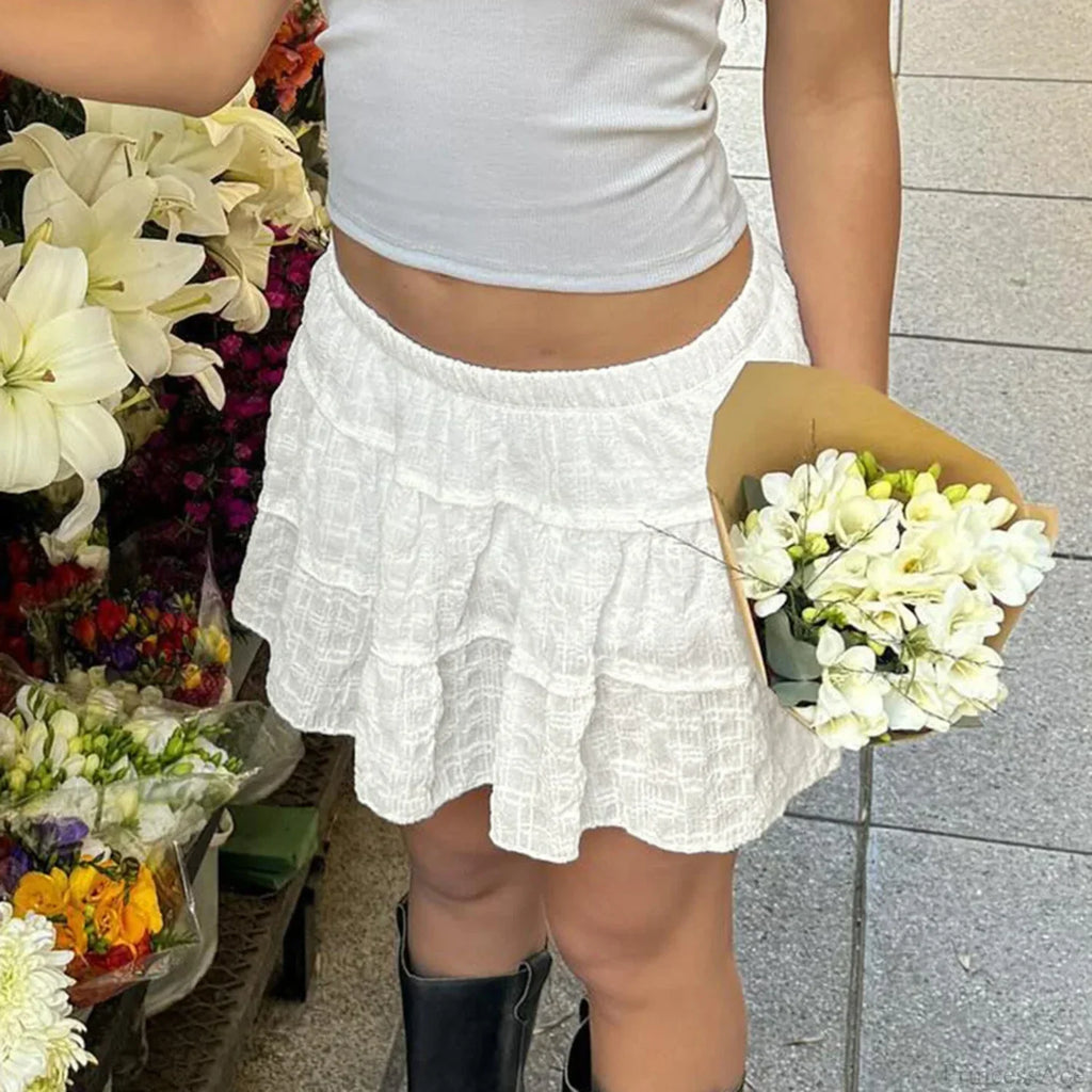 Frill Mini Skirt With Shorts