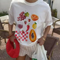 Fruit Wine Printed Oversized T-Shirt