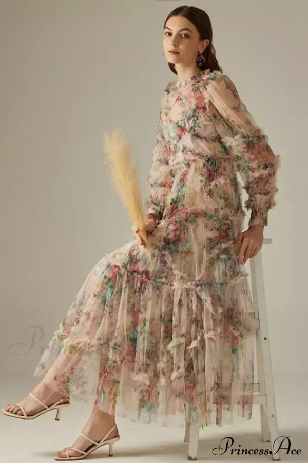 Georgina Ruffle Stylish Maxi Dress