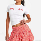 Gingham Bubble Plaid Style Skirt