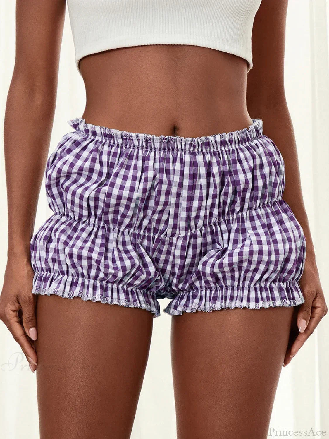 Gingham Frill Hem Bloomer Short