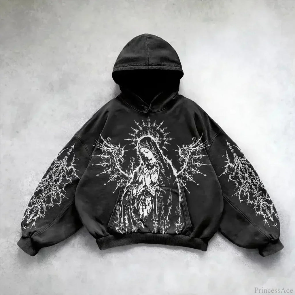 Goddess Pattern Print Hoodie