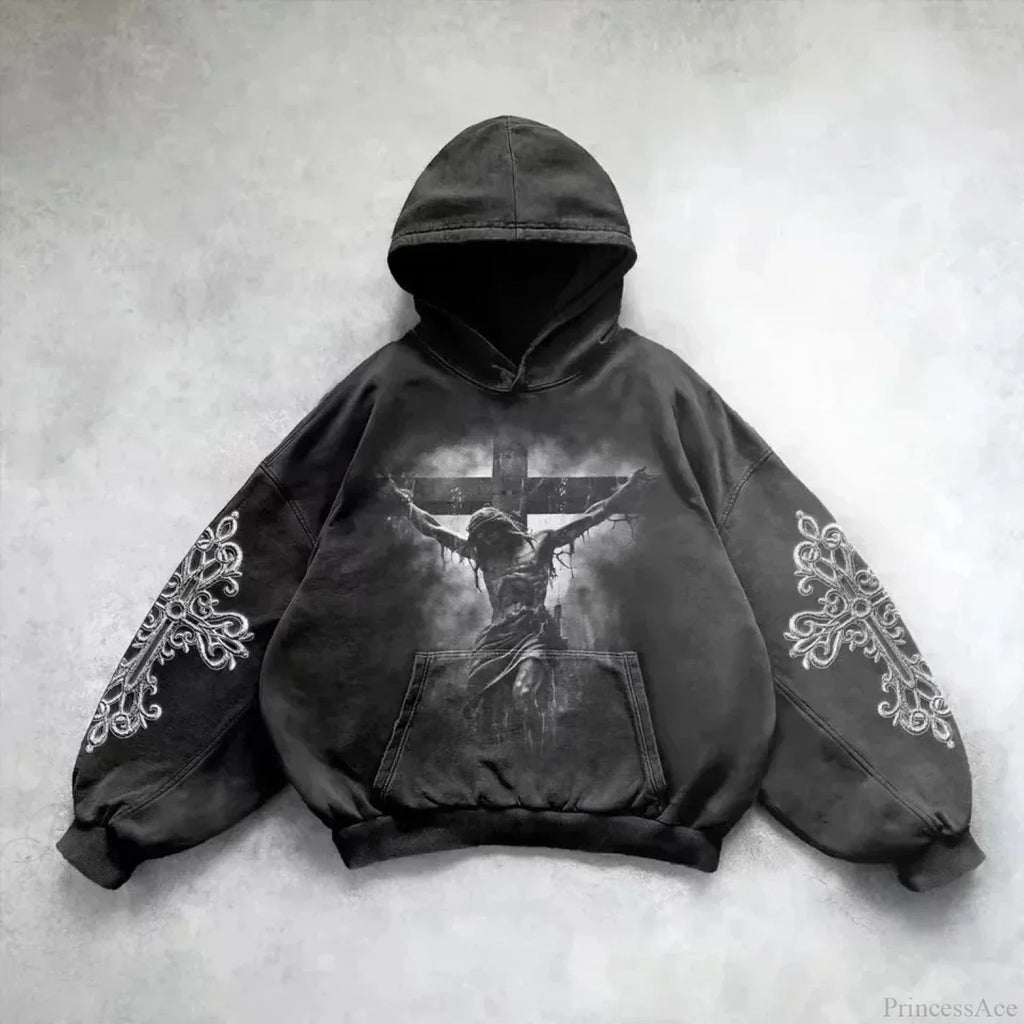 Goddess Pattern Print Hoodie