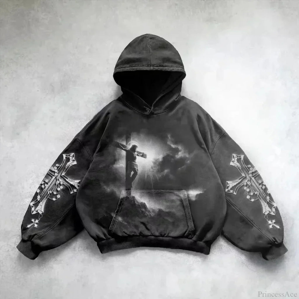 Goddess Pattern Print Hoodie
