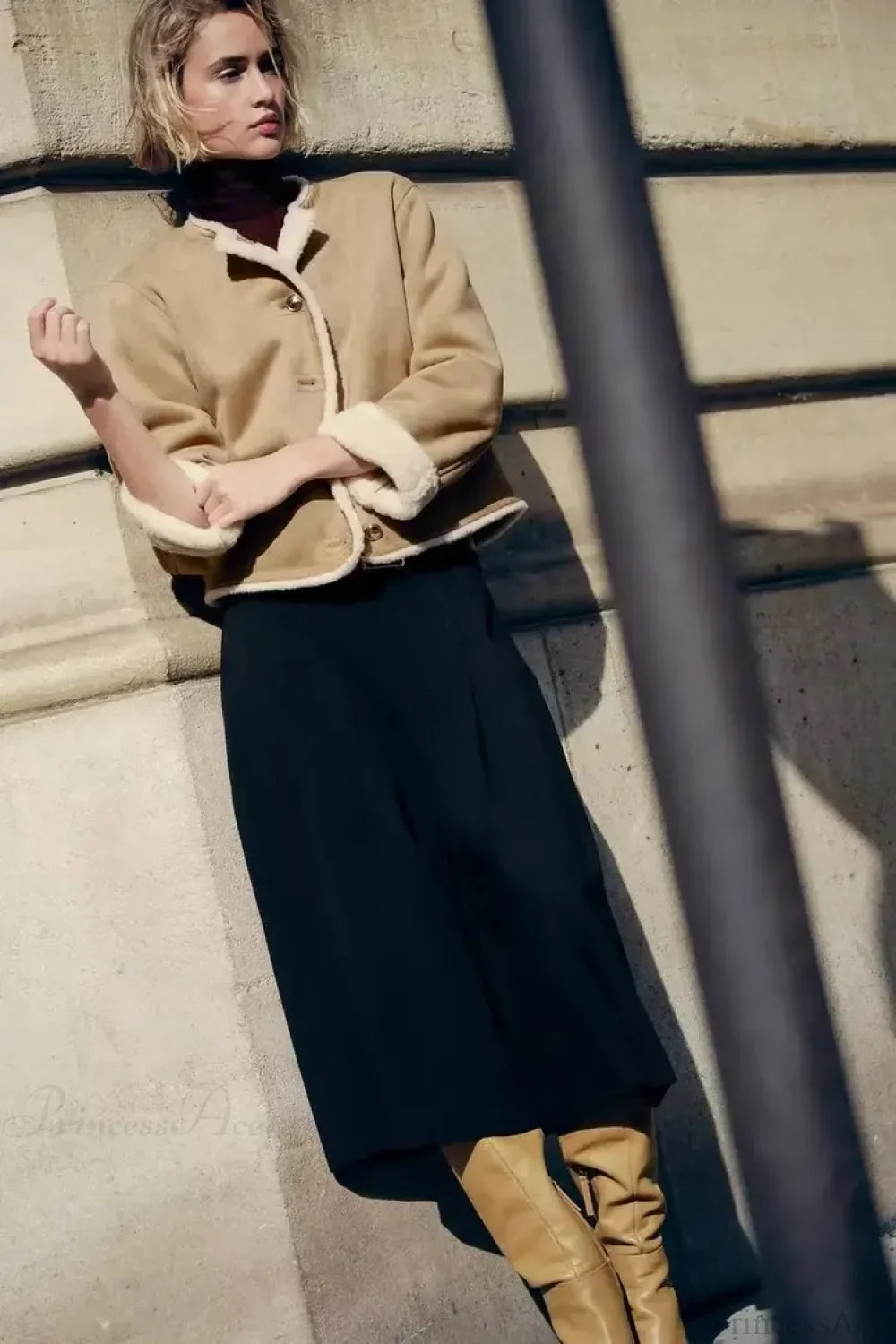 Gold Button Long Sleeve Double-Sided Cardigan