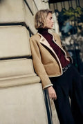 Gold Button Long Sleeve Double-Sided Cardigan