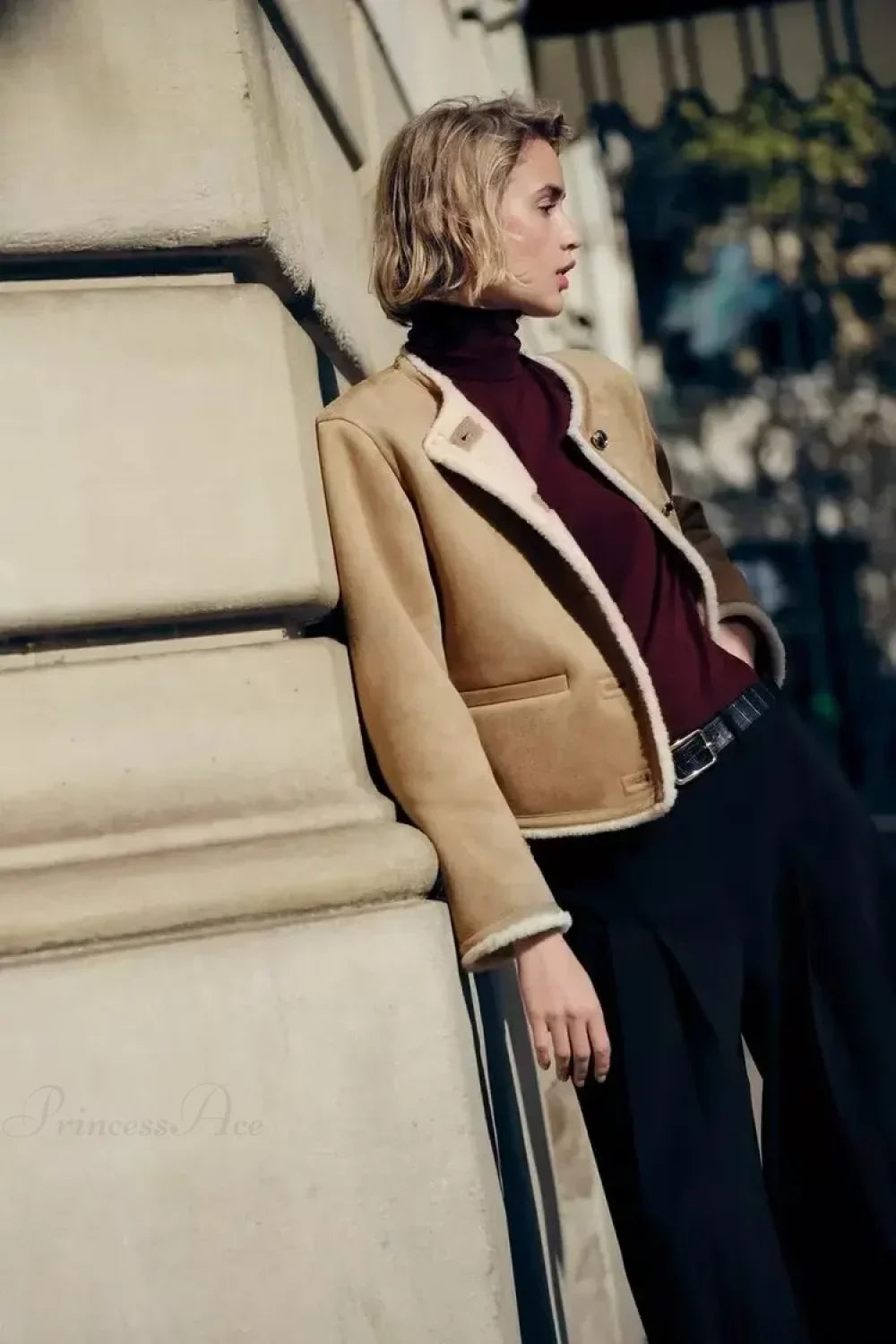 Gold Button Long Sleeve Double-Sided Cardigan