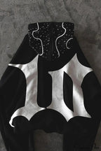 Goth Dark Letter Print Unisex Harajuku Oversized Hoodie