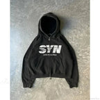 Gothic Letter Print Fall Hoodie