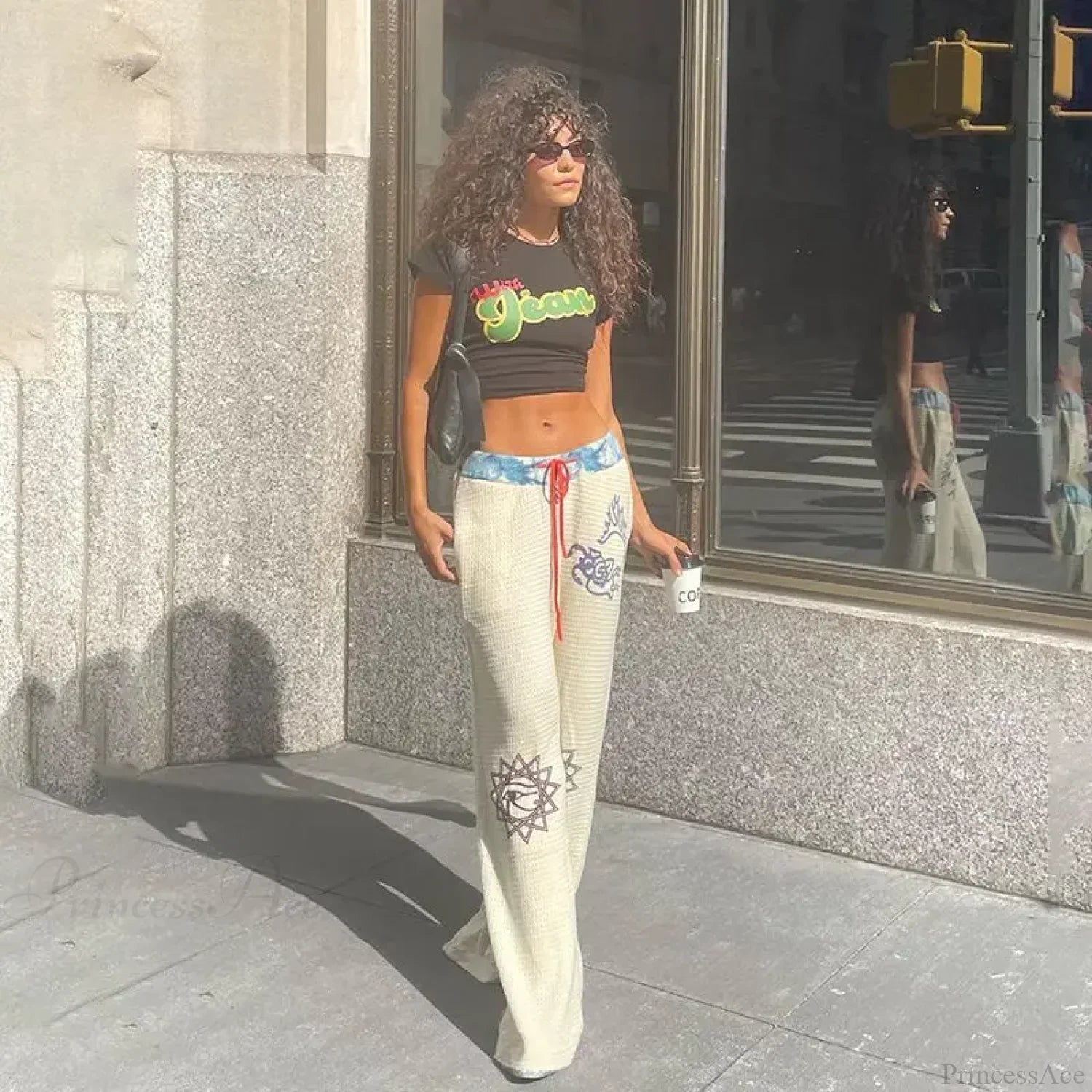 Gothic Print Y2K Women Grunge Pants