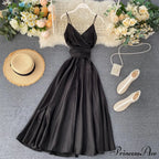 Gown Spaghetti Backless V Women Neck Tank Full-Length Robe Party Strap Long Dresses Festive Warm-Season Vestidos