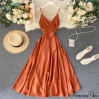 Gown Spaghetti Backless V Women Neck Tank Full-Length Robe Party Strap Long Dresses Festive Warm-Season Vestidos