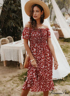 Gown With Brief Bohemian Arm Print