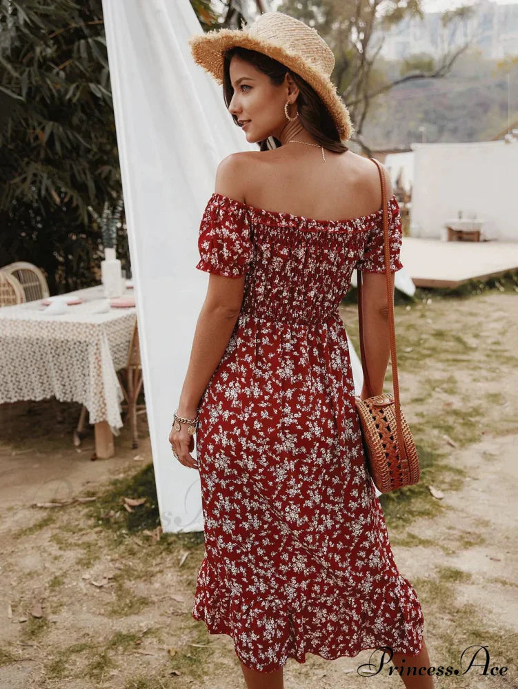 Gown With Brief Bohemian Arm Print