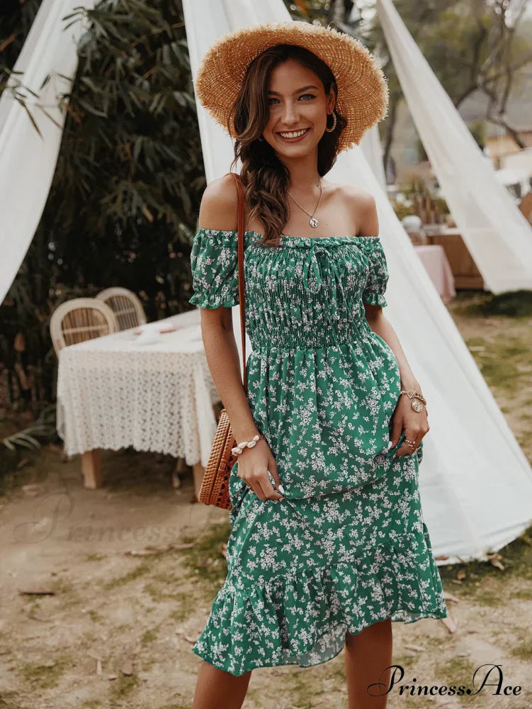 Gown With Brief Bohemian Arm Print