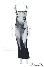 Gradient Black Bodycon Cami Dress