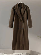 Gray Casual Wool Notched Button Up Overcoat