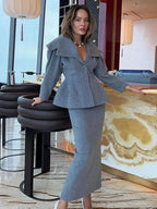 Grey Wool Blends Coat