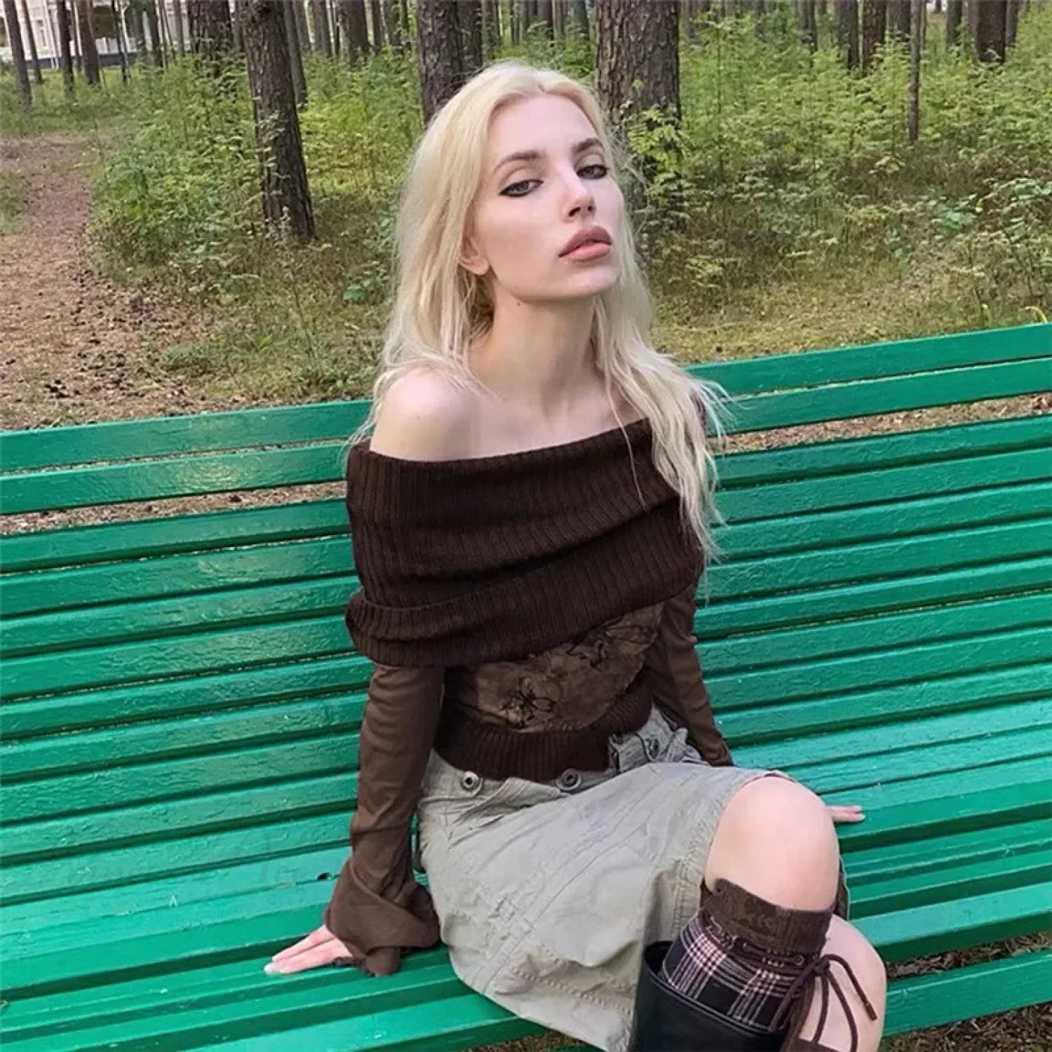 Grunge T-Shirt Flare Sleeve Sweater