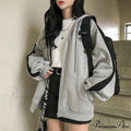 Harajuku Arm Long Hoodie Oversized - Fit Loose Boyfriend Style Street Casual Fleece Sweatshirt Material