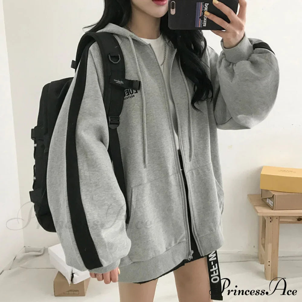 Harajuku Arm Long Hoodie Oversized - Fit Loose Boyfriend Style Street Casual Fleece Sweatshirt Material