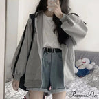 Harajuku Arm Long Hoodie Oversized - Fit Loose Boyfriend Style Street Casual Fleece Sweatshirt Material