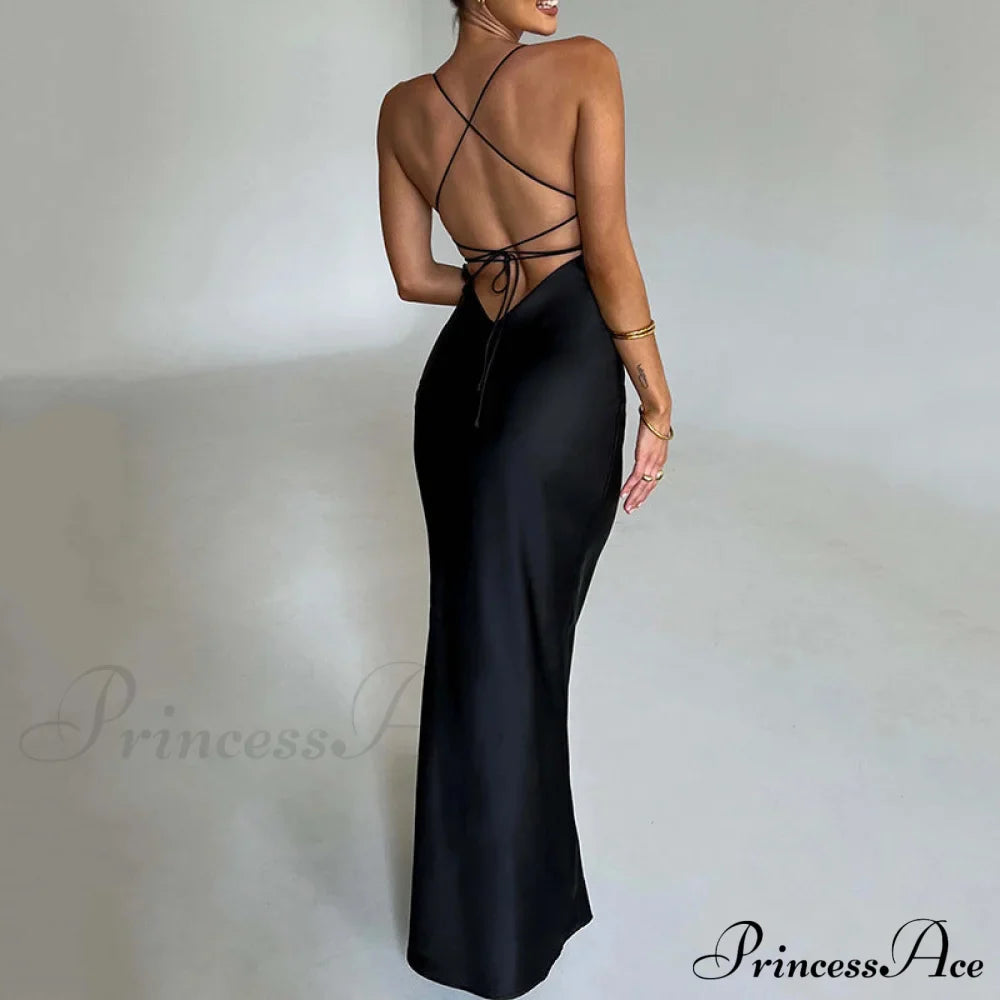 Heidi Formal Stylish Satin Lattice Dress