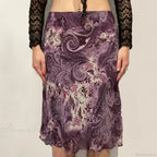 Heyoungirl Vintage Mesh Purple Skirt Low Waist Aesthetic Outfits