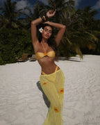 High Leg Bikini With Skirt Three Piece Swimsuit