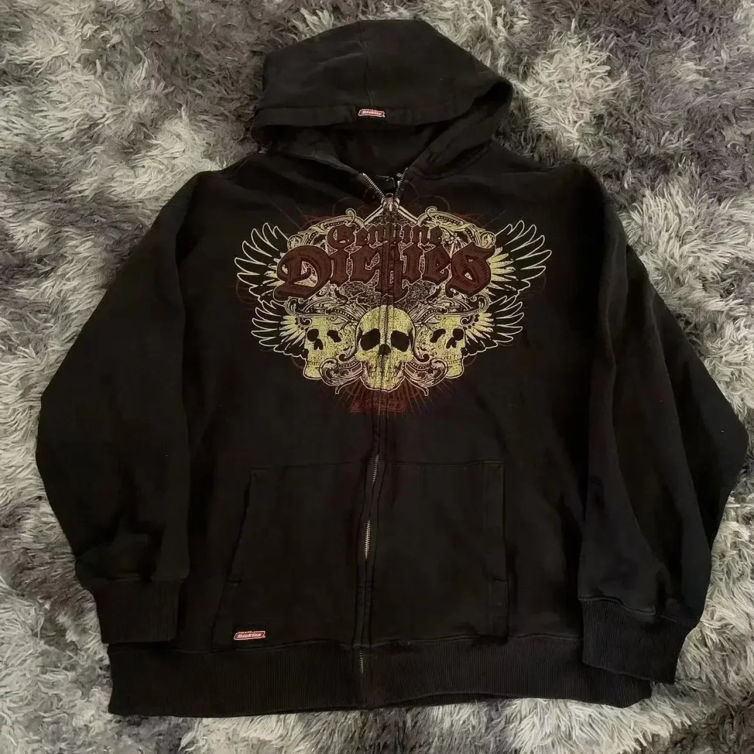 High-Quality Gothic Skull Print Hoodie