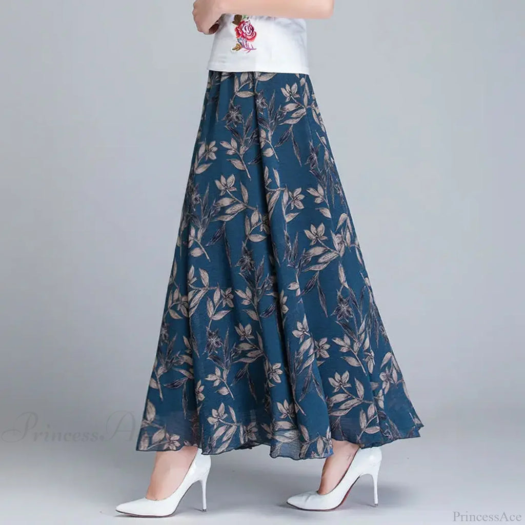 High Waist Elastic Midi Full Long Skirt