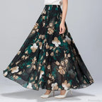 High Waist Elastic Midi Full Long Skirt