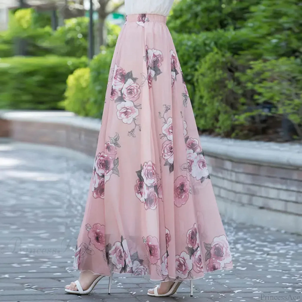 High Waist Elastic Midi Full Long Skirt