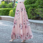 High Waist Elastic Midi Full Long Skirt