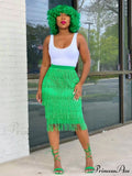 High Waisted Graceful Clashing Star Skirt