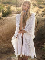 Hollow Out Lace Up Bikini Cover