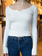 Hollow Out Pink Long Sleeve Slim Top Knit
