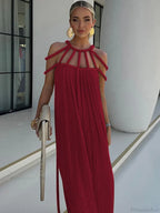 Hollow Out Sleeveless Beach Cover Up
