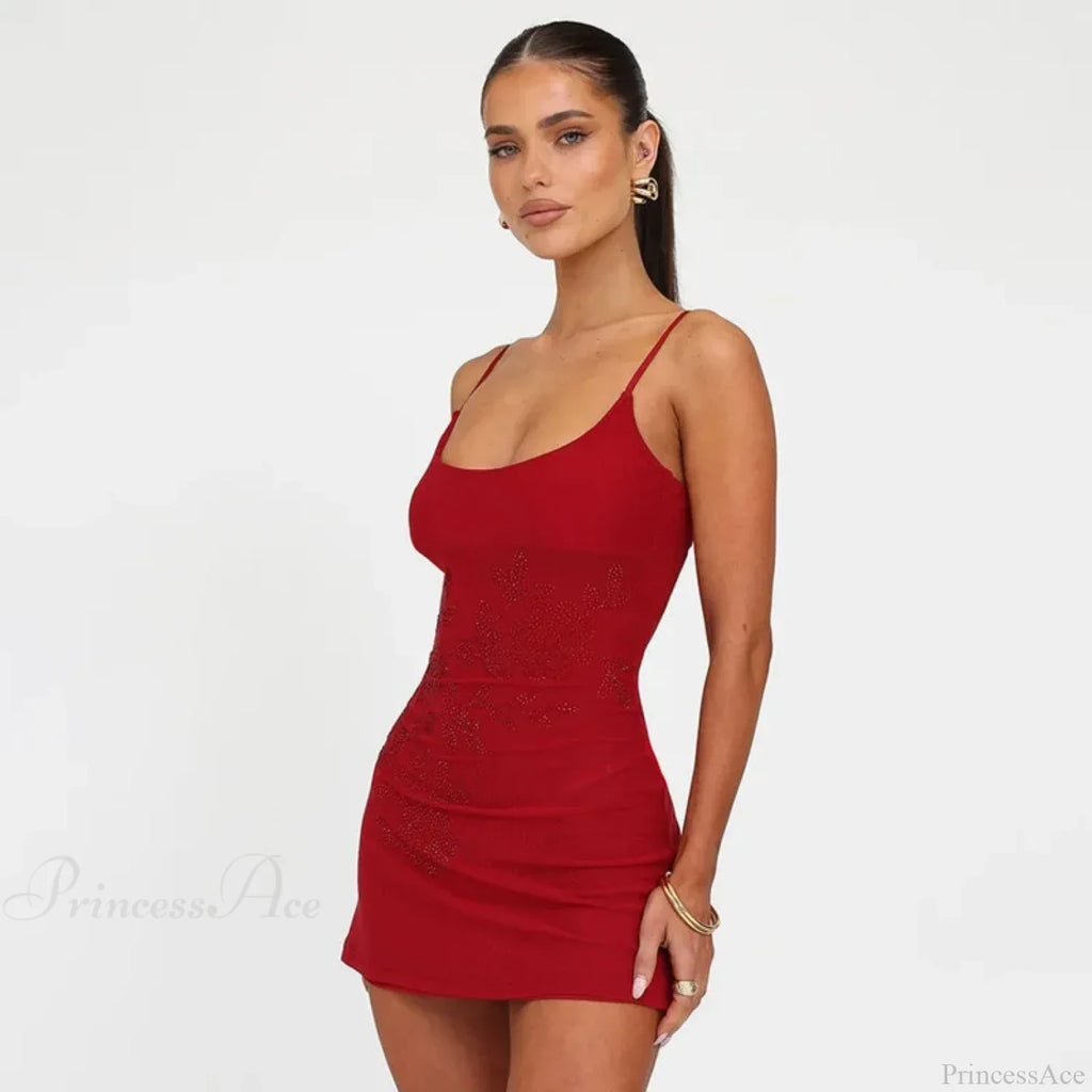 Diamond Backless Vacation Dress