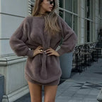 Imitation Mink Off-Shoulder Sweater