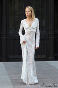 Jacquard Sheer Lace Bodycon Maxi Dress